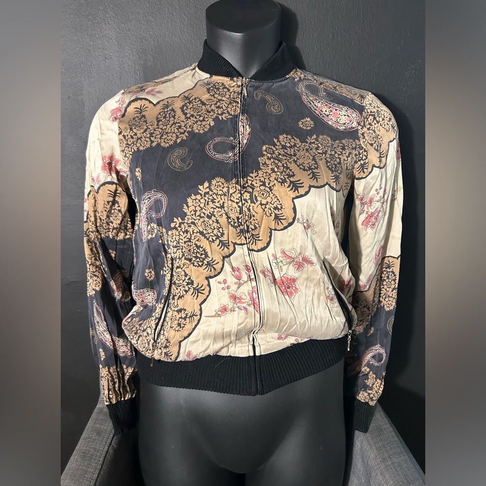 Vintage Allison Taylor Women's Paisley Bomber Jacket